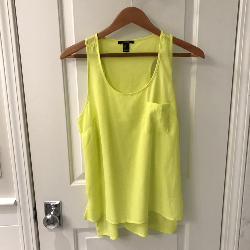 Forever 21 neon yellow tank.  Size Small